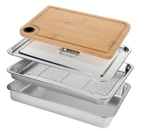 Stainless Steel Food Prep Tray Set