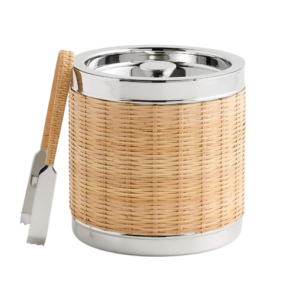 Amici Wicker Ice Bucket with Tongs