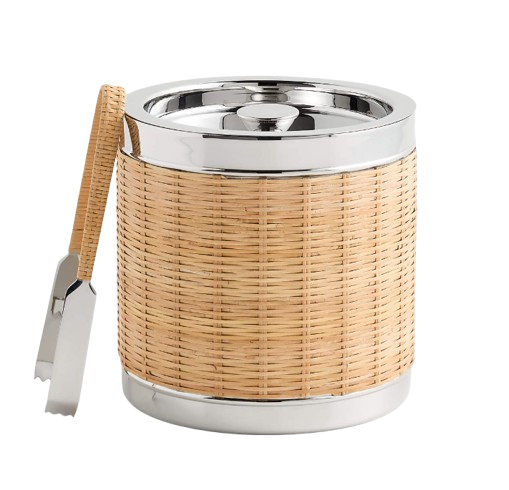 Amici Wicker Ice Bucket with Tongs