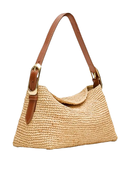 J.Crew Berkeley Hand Knotted Raffia Shoulder Bag