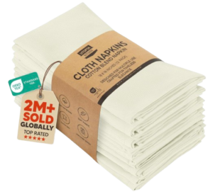 Utopia Kitchen Cotton Dinner Napkins in Ivory