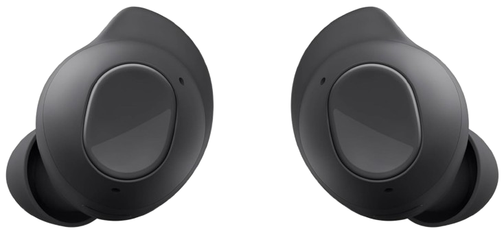 Samsung Galaxy Buds FE wireless earbuds in matte black with ergonomic in-ear design and compact noise-isolating fit.