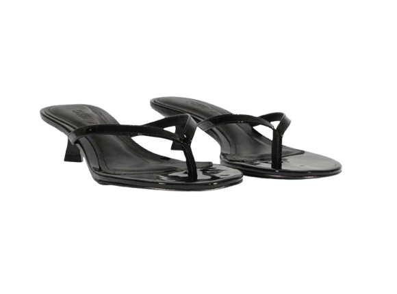 Schutz Black Thong Kitten Heel
