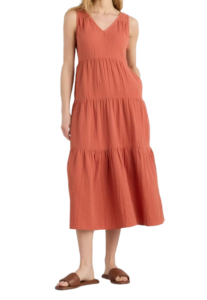 Quince Tiered Gauze Maxi Dress
