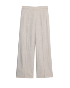 Wide-Leg High-Rise Linen-Blend Pant