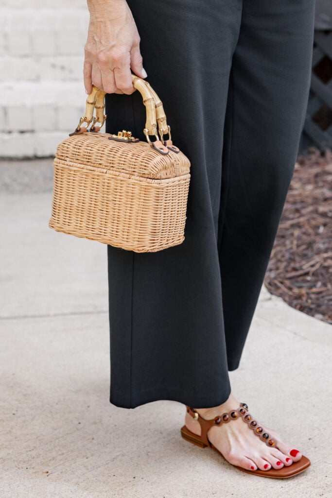 Beth from Style at a Certain Age wearing embellished sandals