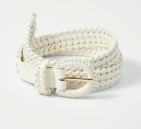 Ann Taylor White Woven Belt