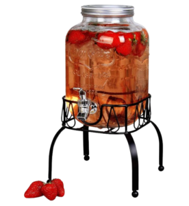 Estilo 1-Gallon Glass Drink Dispenser with Infuser and Stand