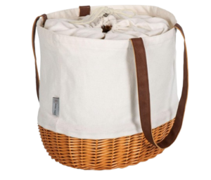Picnic Time Coronado Canvas and Willow Basket Tote