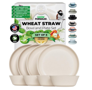 Grow Forward Premium Wheat Straw Plates and Bowls