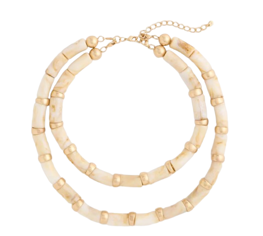 Chicos Double Beaded Necklace