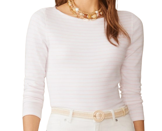 Pink/ White Stripe Goldie Tee