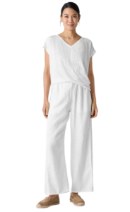 Eileen Fisher Organic Linen Wide-Leg Trouser Pant