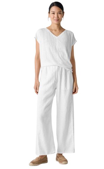 Eileen Fisher Organic Linen Wide-Leg Trouser Pant