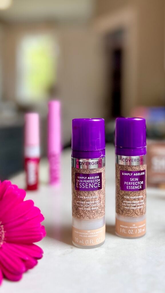 COVERGIRL Simply Ageless foundation bottles — drugstore makeup for mature skin