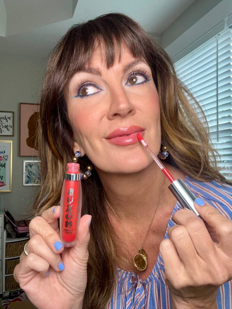Cherry-tinted lip serum for a wearable red patriotic lip