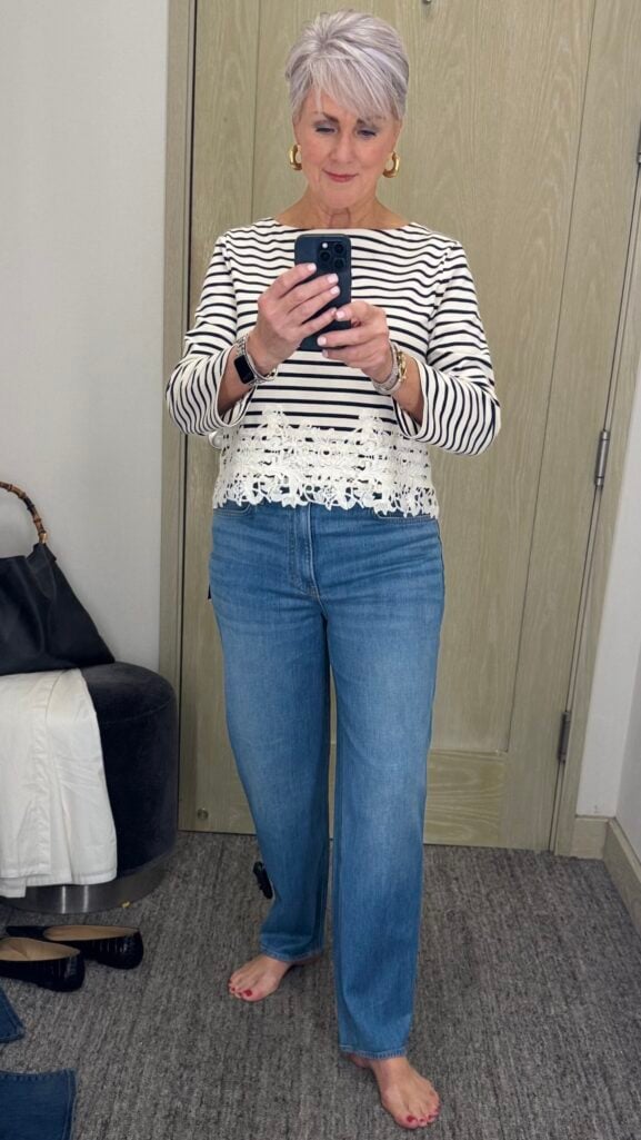 Best fall jeans for women over 50 — Frame straight-leg and bootcut denim