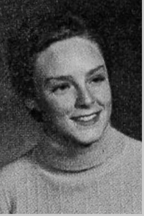 : Beth Djalali's high school senior photo in a pink cashmere turtleneck, four weeks before her high school reunion glow up
