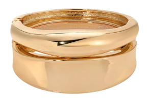 Ettika Double Golden Bangle Set