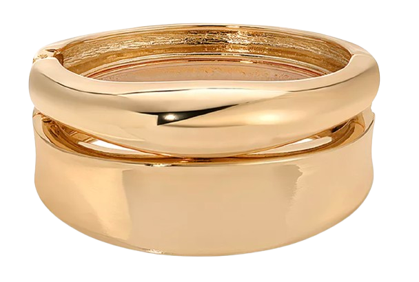 Ettika Double Golden Bangle Set