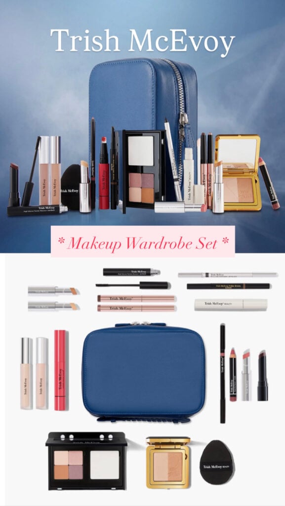 Trish McEvoy Every Mood 22-piece makeup collection collage, the best value beauty deal of the Nordstrom sale