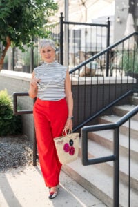 Red Trousers Outfit Over 50: My Look + Sale Picks