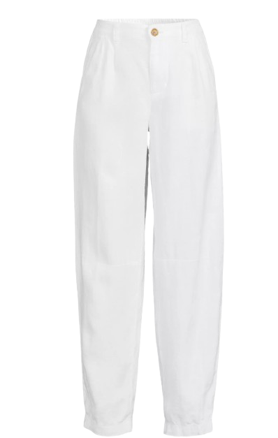Linen Pleated Barrel Leg