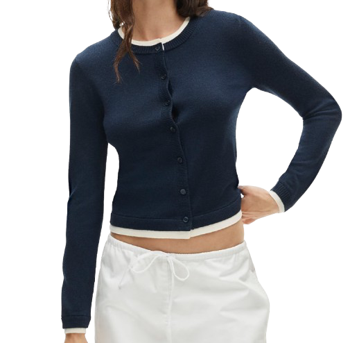 Double Layer Cardigan Navy