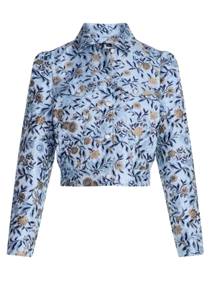 Walmart Free Assembly Floral Trucker Jacket
