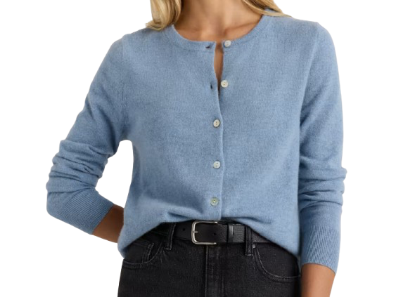 Quince Cashmere Blue Cardigan