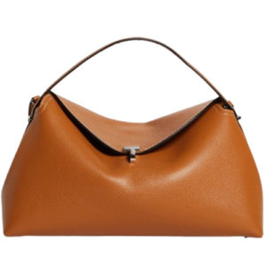 T-Lock Grained Leather Top Handle Bag