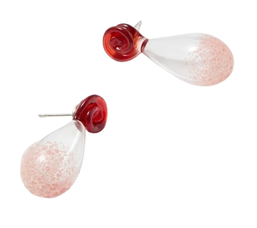 CAJAL | Pastel Glass Lady in Red Earrings