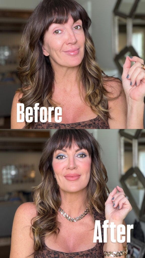 Before and after makeup comparison