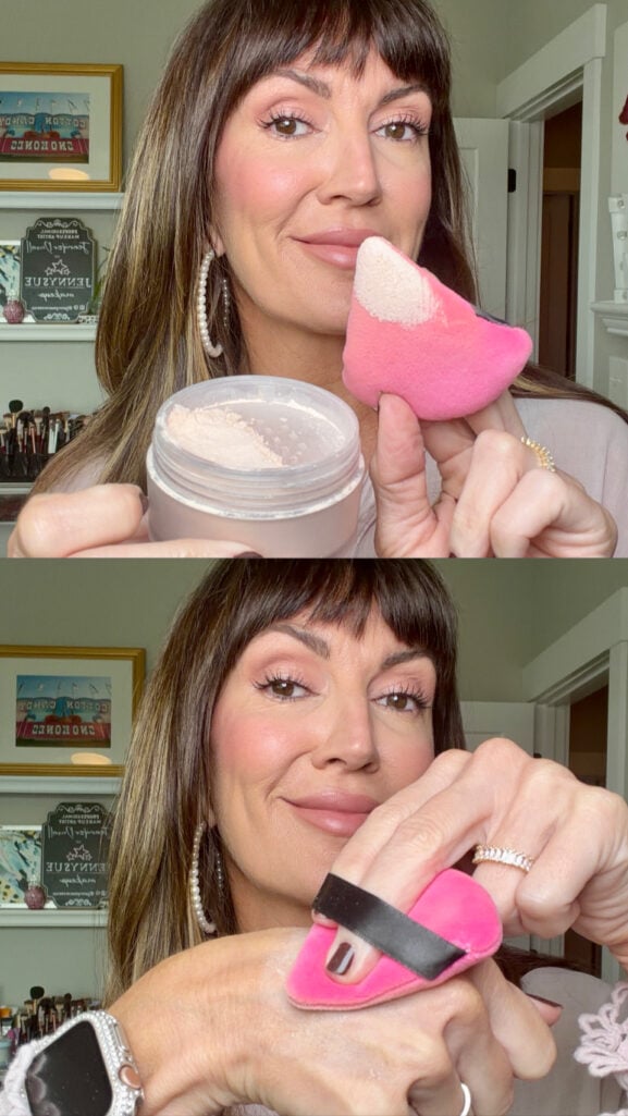 Laura Mercier Ultra Blur powder with triangle velour puff