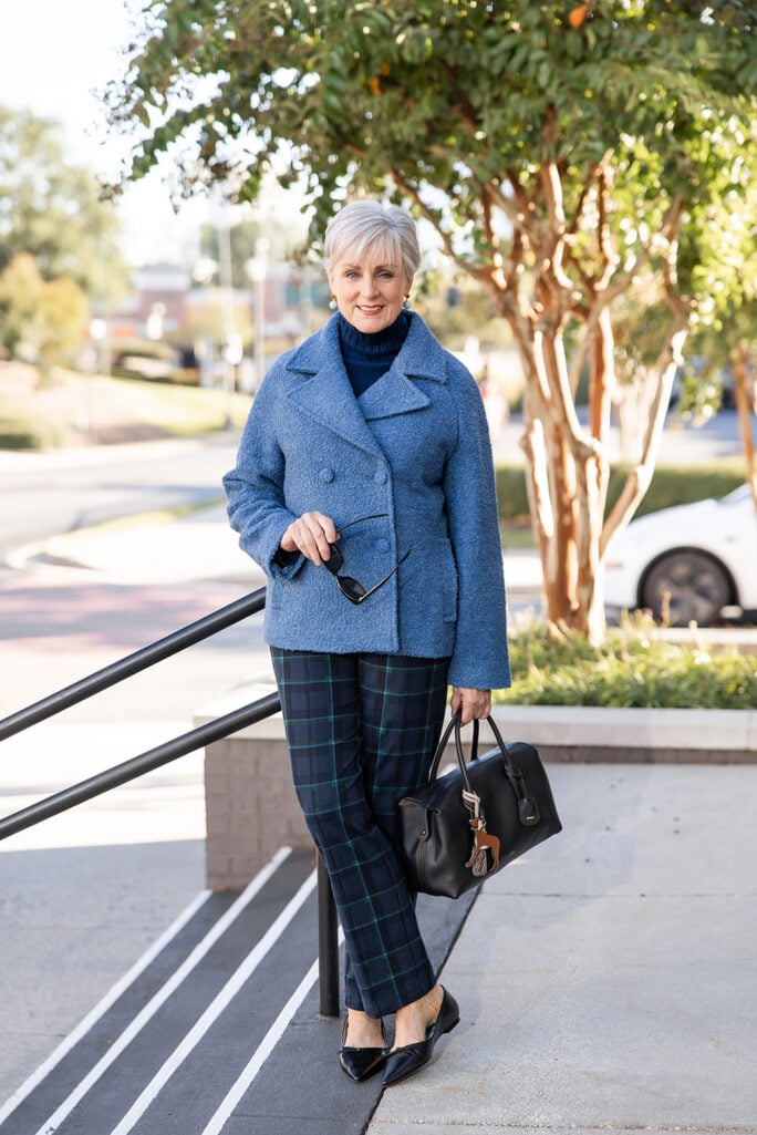 Beth in bouclé jacket