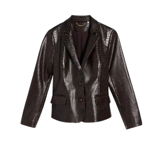 Chicos | Faux Leather Crocodile-Embossed Blazer