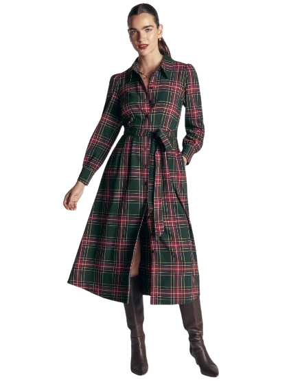 Boden | Maeve Check Midi Shirt Dress