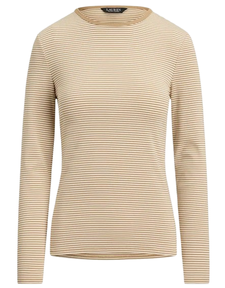 Lauren Ralph Lauren | Striped Long-Sleeve Rib-Knit T-Shirt