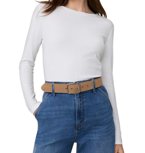 ANN TAYLOR | Crew Neck Top – White