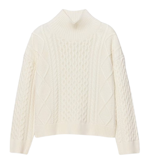 Aritzia | Cable Knit Merino Wool Linguist Turtleneck