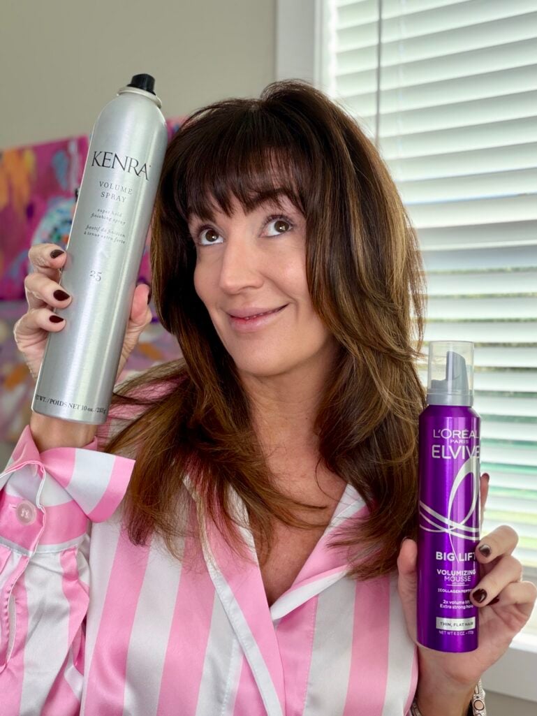 Volumizing mousse and hairspray for VS blowout