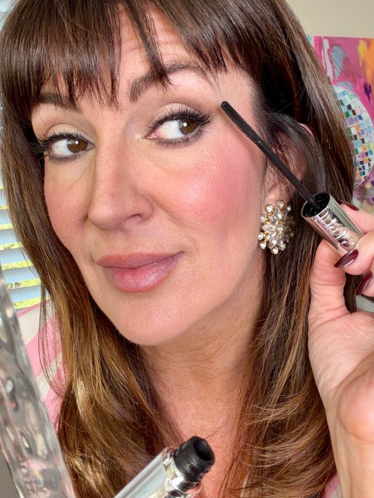 Mascara applied for fluttery VS lashes