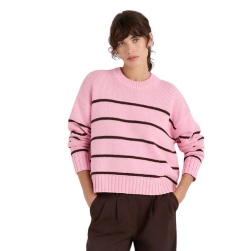 Quince | Organic Cotton Striped Crew Sweater